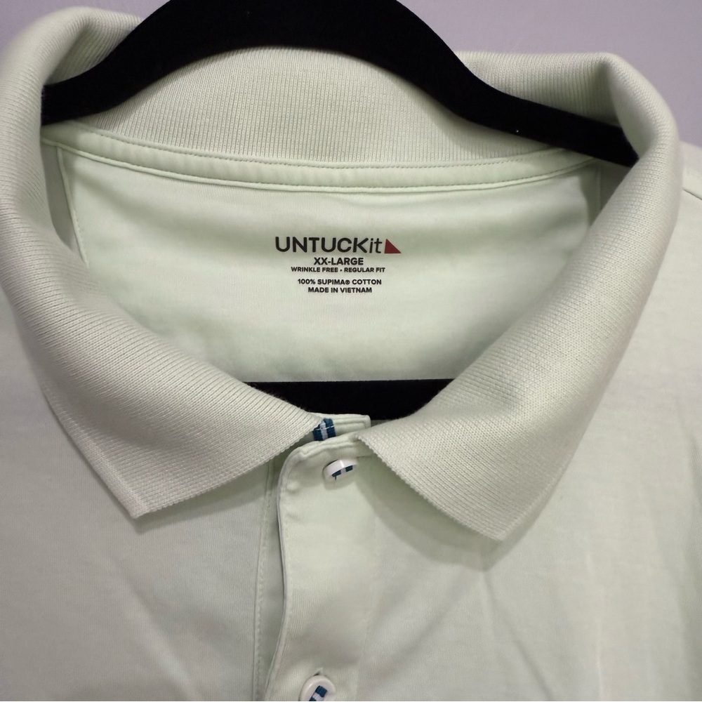 Men’s UNTUCKit Green Polo Shirt Classic Style Wrinkle Free XXL Supima Cotton